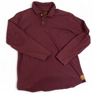 Born Men’s Long Sleeve Polo Shirt Size M Burgundy Cotton Casual Smart Eco Styl